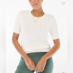 J crew Short-sleeve cotton crewneck sweater XL****